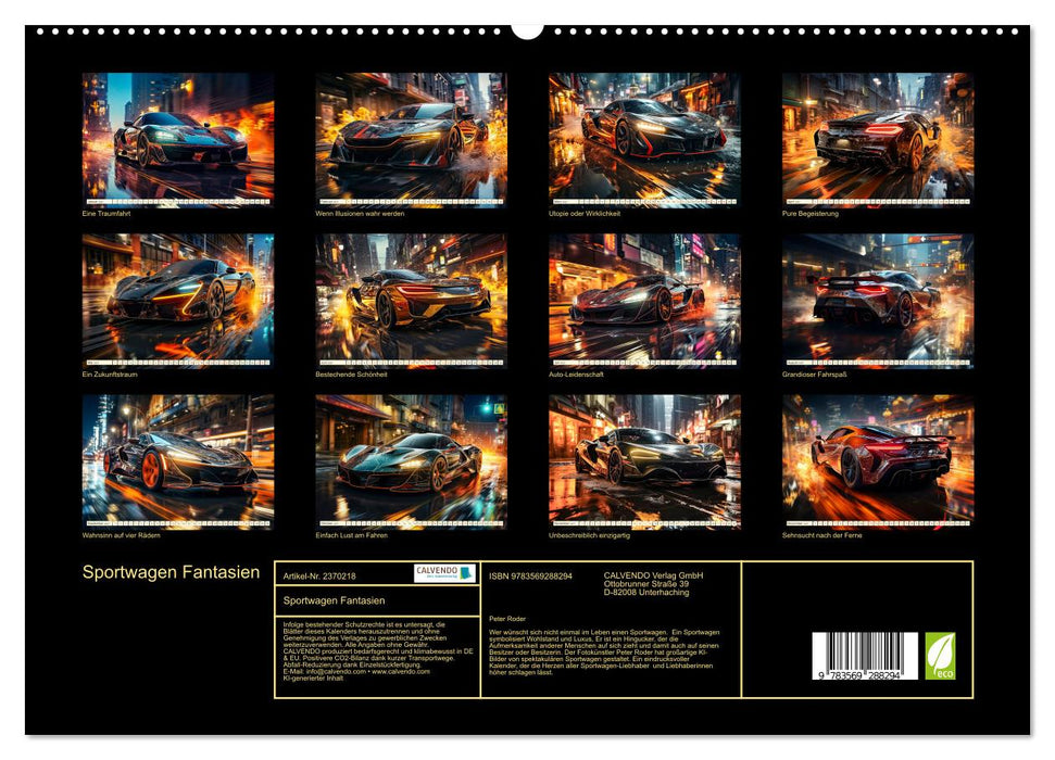 Sportwagen Fantasien (CALVENDO Premium Wandkalender 2027)