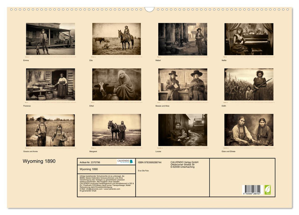 Wyoming 1890 (CALVENDO Wandkalender 2027)
