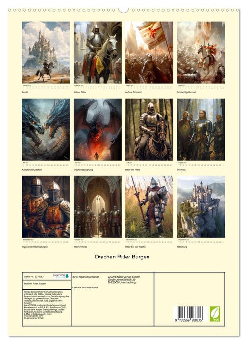 Drachen Ritter Burgen (CALVENDO Premium Wandkalender 2027)