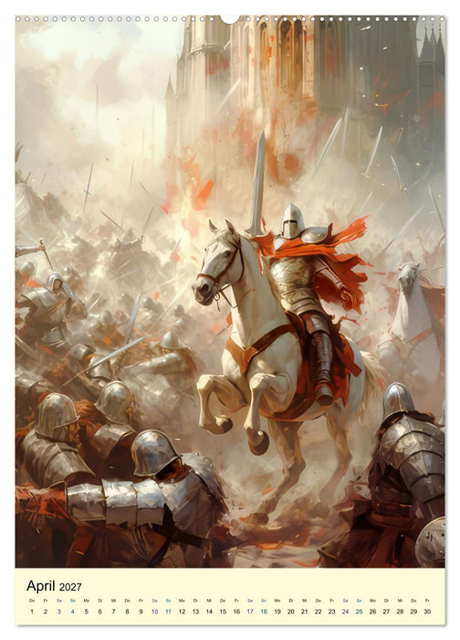 Drachen Ritter Burgen (CALVENDO Premium Wandkalender 2027)