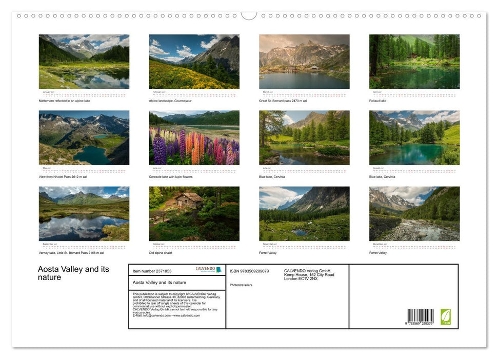 Aosta Valley and its nature (CALVENDO Monthly Calendar 2027)