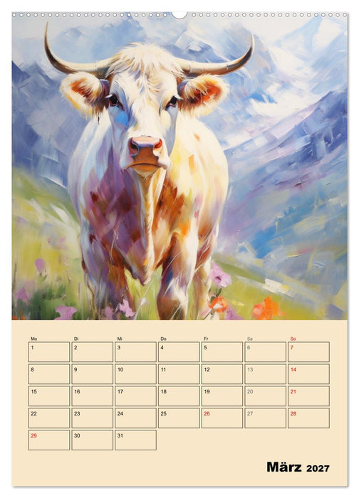 Zauberhafte Kühe. Duftige Aquarelle von tollen Tieren (CALVENDO Wandkalender 2027)
