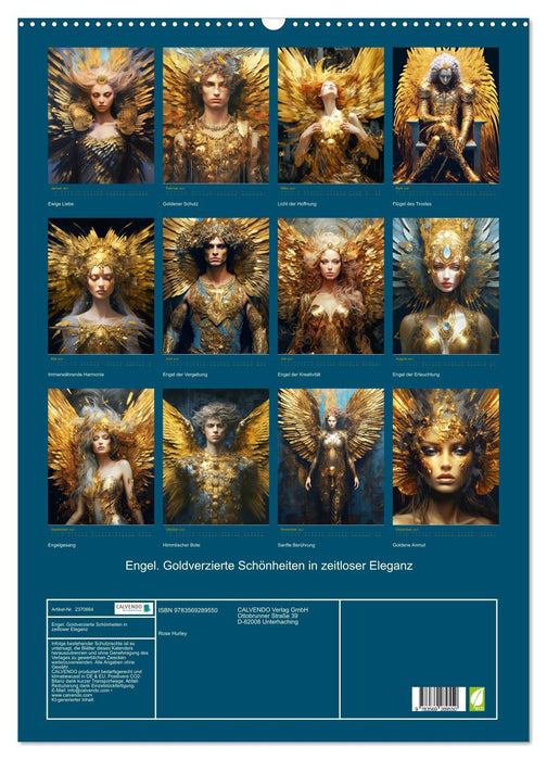 Engel. Goldverzierte Schönheiten in zeitloser Eleganz (CALVENDO Wandkalender 2027)