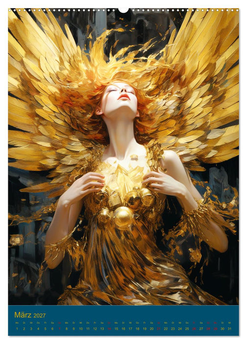 Engel. Goldverzierte Schönheiten in zeitloser Eleganz (CALVENDO Wandkalender 2027)