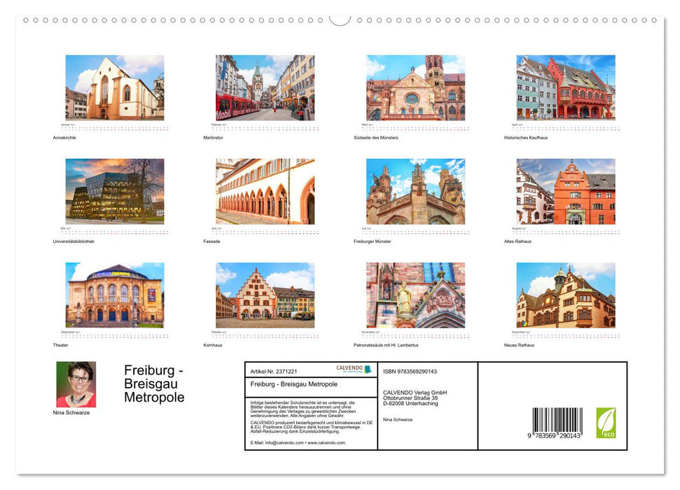 Freiburg - Breisgau Metropole (CALVENDO Premium Wandkalender 2027)