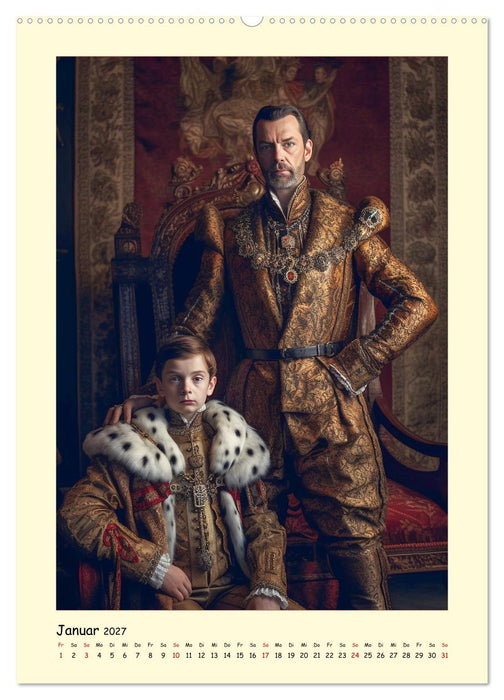 Mittelalter Portraits. Inspiriert vom Königshaus der Tudors (CALVENDO Wandkalender 2027)