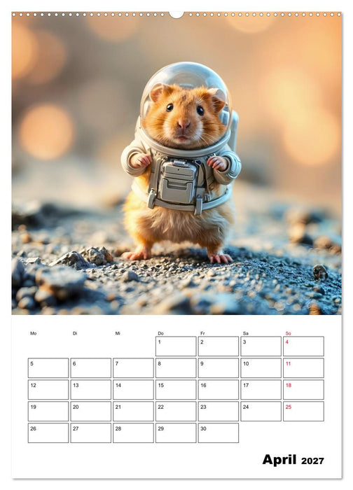Space Hamster - Mit KI Hamster Astronauten im Weltall (CALVENDO Wandkalender 2027)