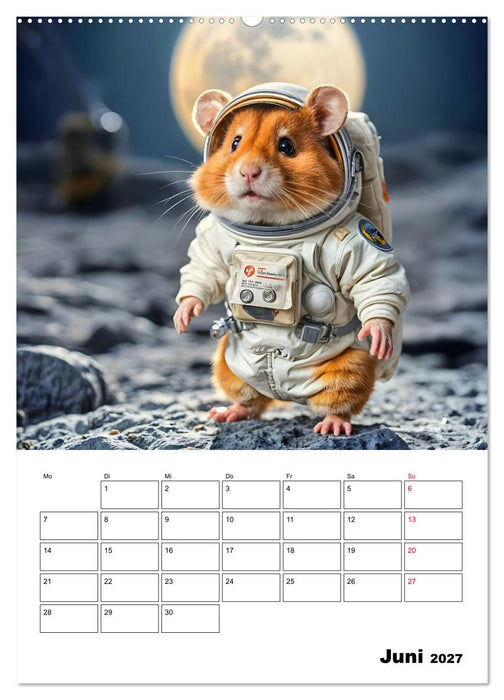 Space Hamster - Mit KI Hamster Astronauten im Weltall (CALVENDO Wandkalender 2027)