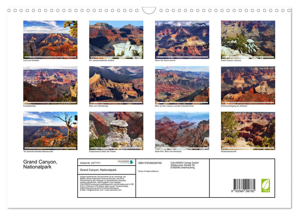 Grand Canyon, Nationalpark (CALVENDO Wandkalender 2027)
