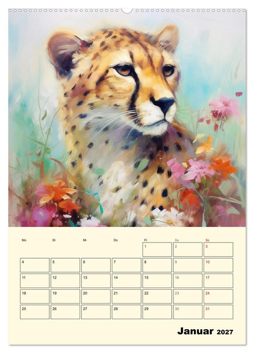 Raubkatzen. Zauberhafte Aquarelle (CALVENDO Wandkalender 2027)