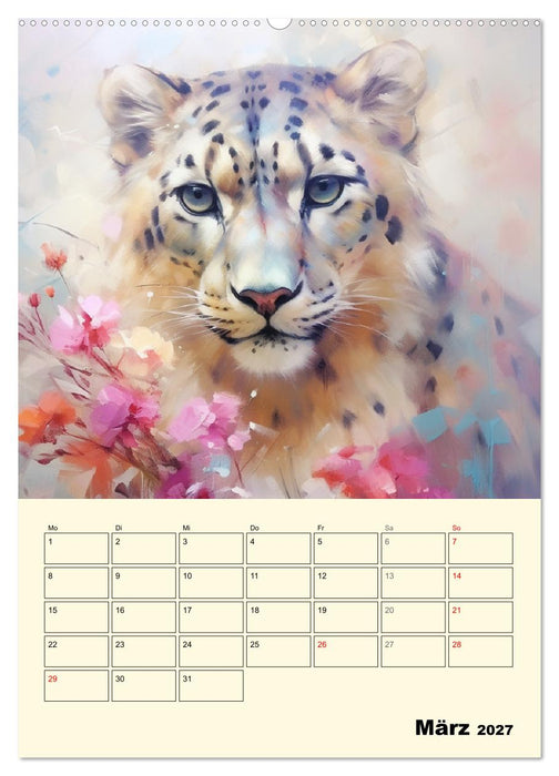 Raubkatzen. Zauberhafte Aquarelle (CALVENDO Wandkalender 2027)