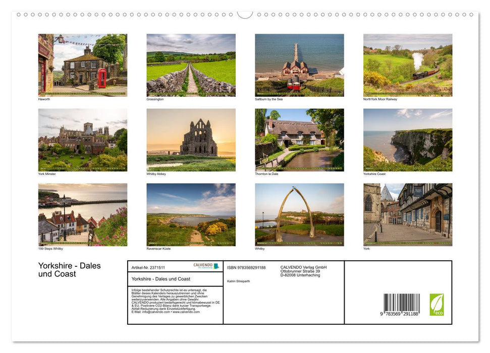 Yorkshire - Dales und Coast (CALVENDO Premium Wandkalender 2027)