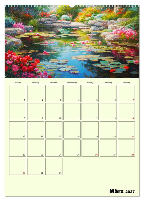 Im japanischen Garten. Zauberhafte Illustrationen (CALVENDO Wandkalender 2027)