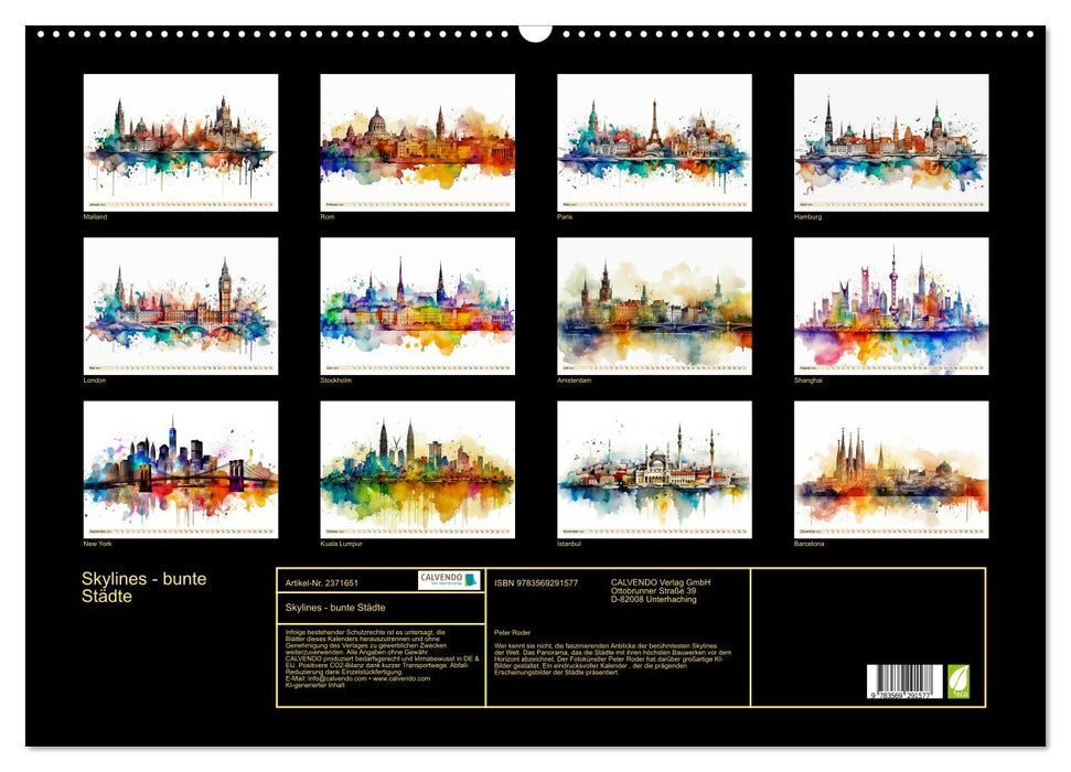 Skylines - bunte Städte (CALVENDO Wandkalender 2027)
