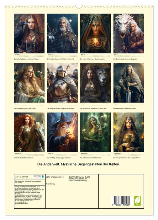 Die Anderwelt. Mystische Sagengestalten der Kelten (CALVENDO Premium Wandkalender 2027)