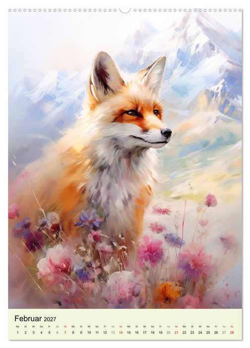 Europas Wildtiere. Aquarelle von den Bewohnern der Wälder und Berge (CALVENDO Premium Wandkalender 2027)