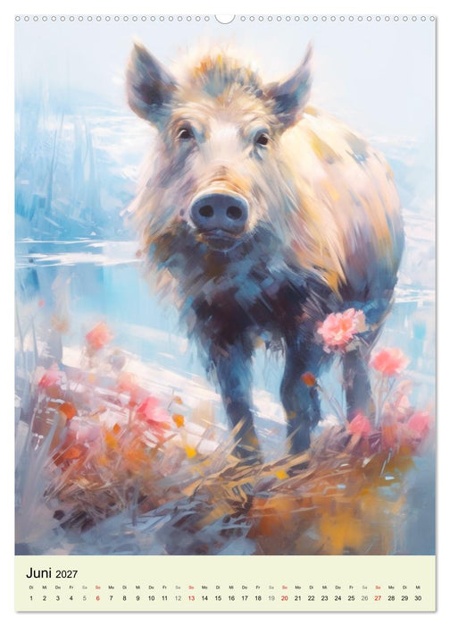 Europas Wildtiere. Aquarelle von den Bewohnern der Wälder und Berge (CALVENDO Premium Wandkalender 2027)