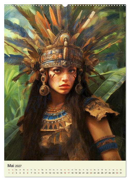 Fantasy-Azteken. Mesoamerikanische Krieger einer Hochkultur (CALVENDO Premium Wandkalender 2027)