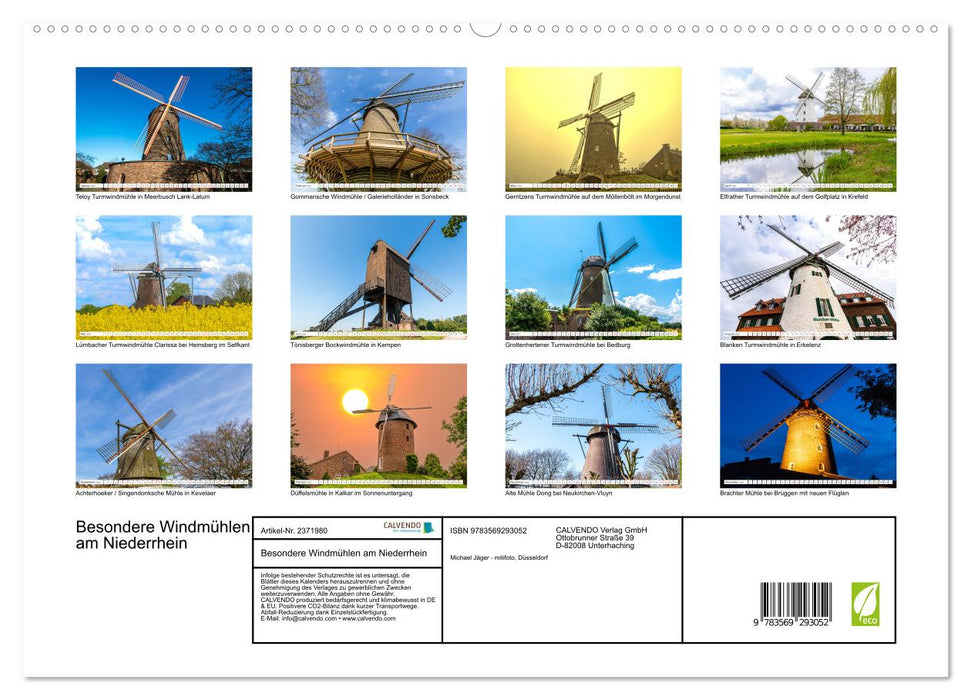 Besondere Windmühlen am Niederrhein (CALVENDO Premium Wandkalender 2027)