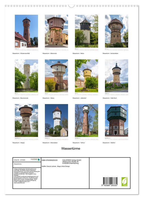 Wassertürme (CALVENDO Premium Wandkalender 2027)