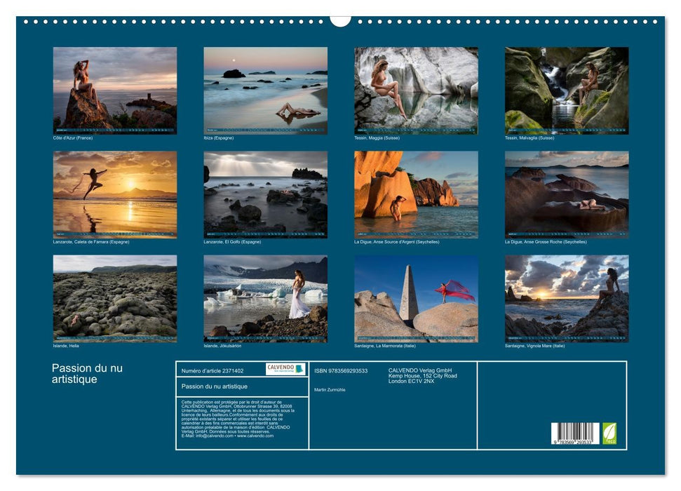 Passion du nu artistique (CALVENDO Calendrier mensuel 2027)