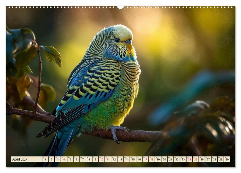 Wellensittiche farbenfroh und munter (CALVENDO Wandkalender 2027)