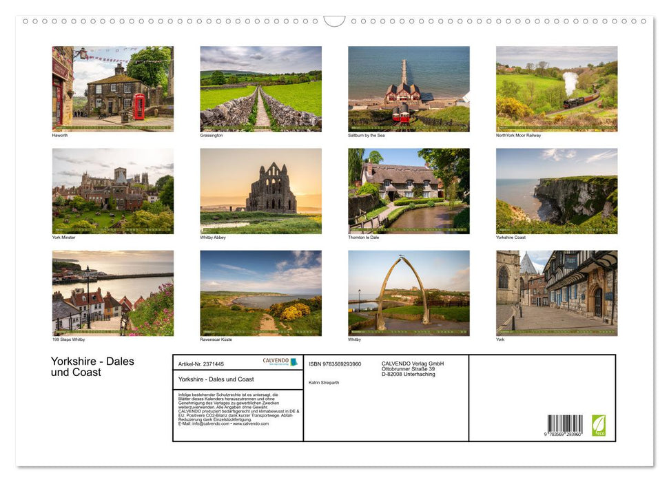 Yorkshire - Dales und Coast (CALVENDO Wandkalender 2027)