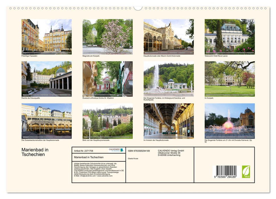 Marienbad in Tschechien (CALVENDO Premium Wandkalender 2027)