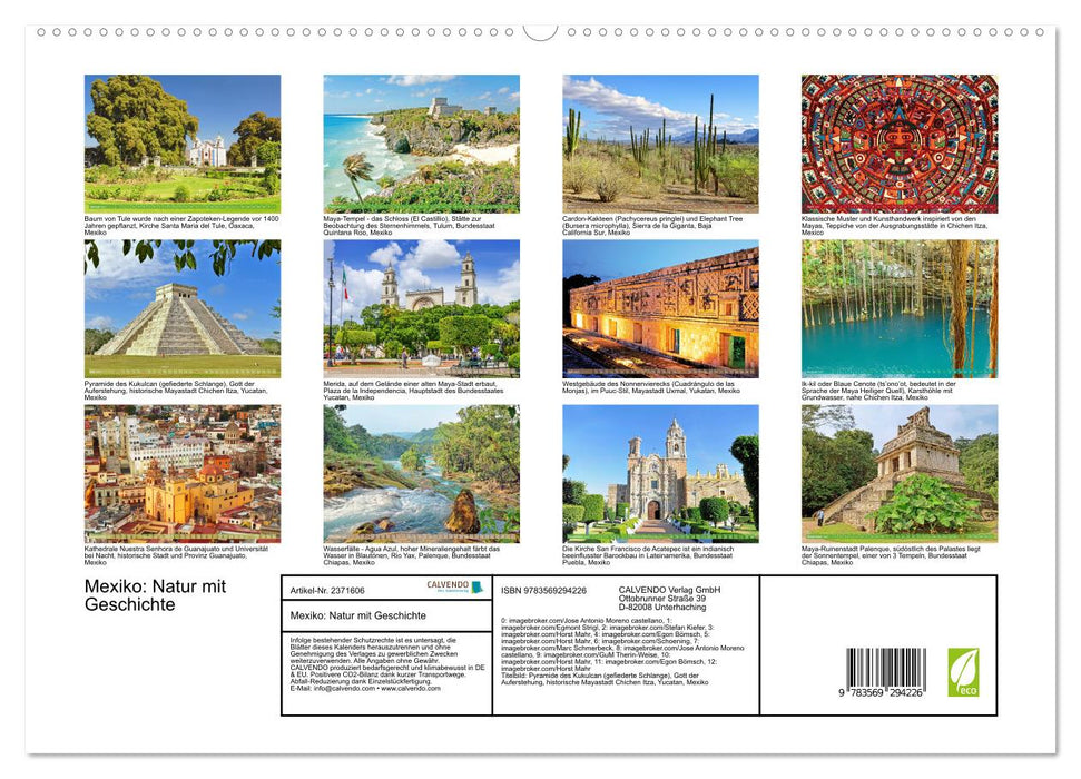 Mexiko: Natur mit Geschichte (CALVENDO Premium Wandkalender 2027)