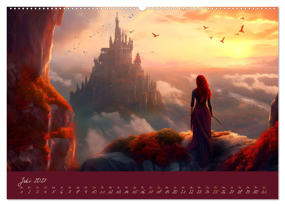 Drachentänzer - Bildgeschichten aus dem Mittelalter (CALVENDO Premium Wandkalender 2027)