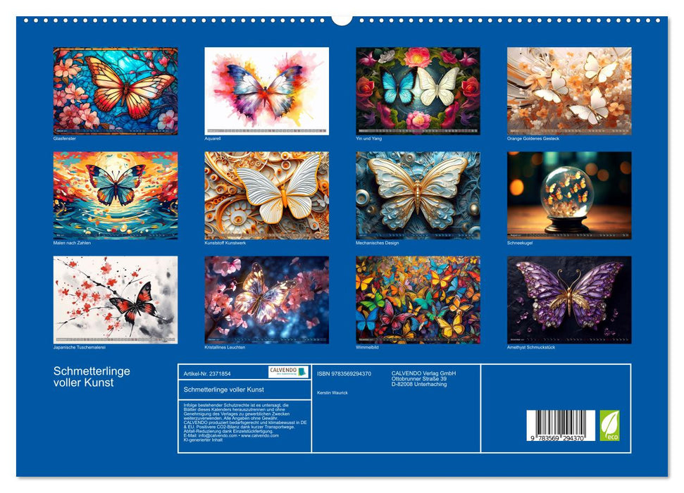 Schmetterlinge voller Kunst (CALVENDO Premium Wandkalender 2027)