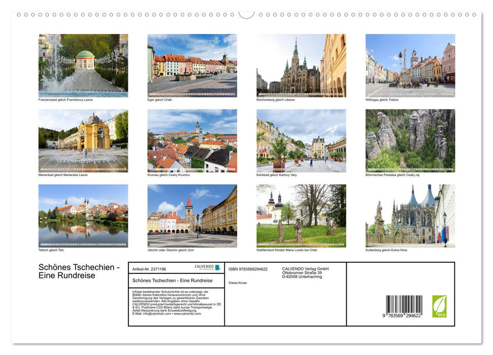 Schönes Tschechien - Eine Rundreise (CALVENDO Premium Wandkalender 2027)