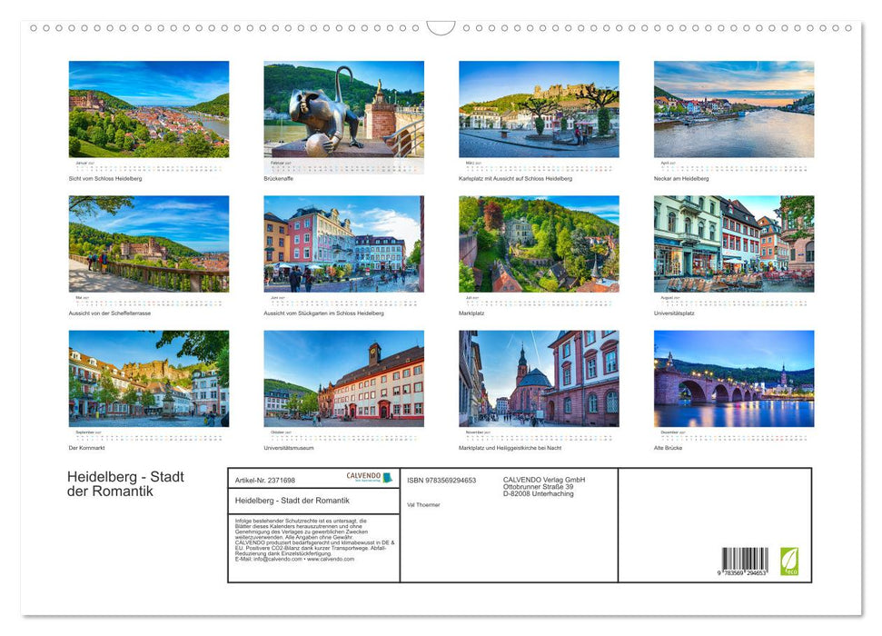 Heidelberg - Stadt der Romantik (CALVENDO Wandkalender 2027)