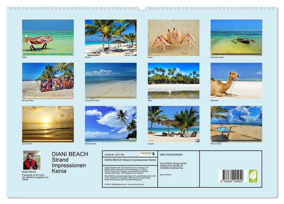 DIANI BEACH Strand Impressionen Kenia (CALVENDO Premium Wandkalender 2027)
