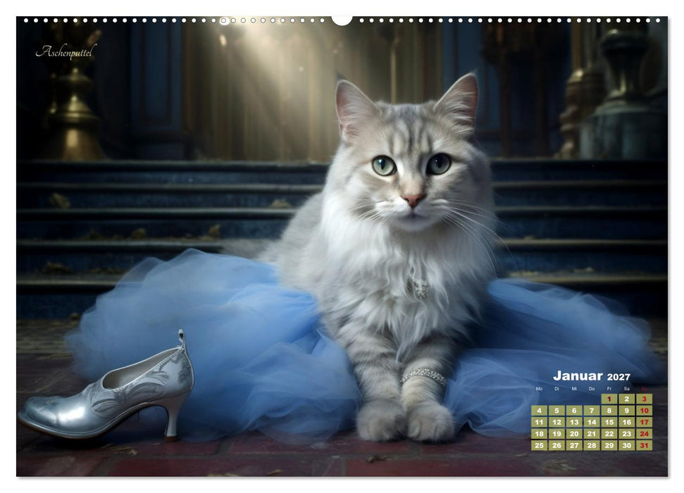 Märchenhafte Helden - Eine Reise in die magische Welt unserer Katzen (CALVENDO Wandkalender 2027)