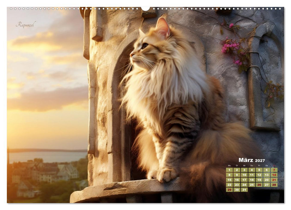 Märchenhafte Helden - Eine Reise in die magische Welt unserer Katzen (CALVENDO Wandkalender 2027)