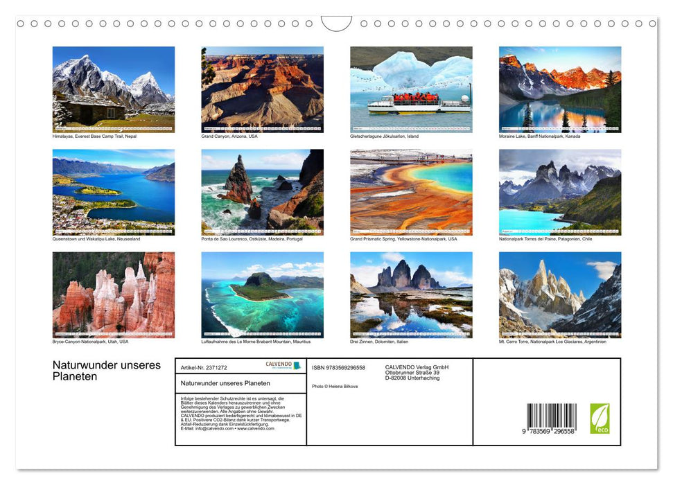 Naturwunder unseres Planeten (CALVENDO Wandkalender 2027)
