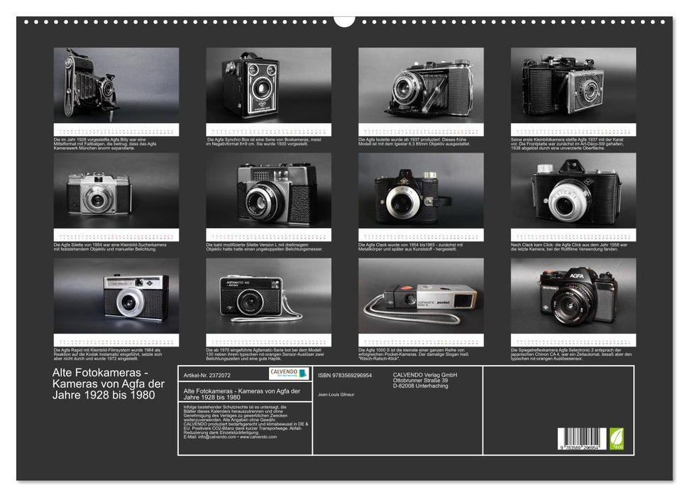 Alte Fotokameras - Kameras von Agfa der Jahre 1928 bis 1980 (CALVENDO Wandkalender 2027)