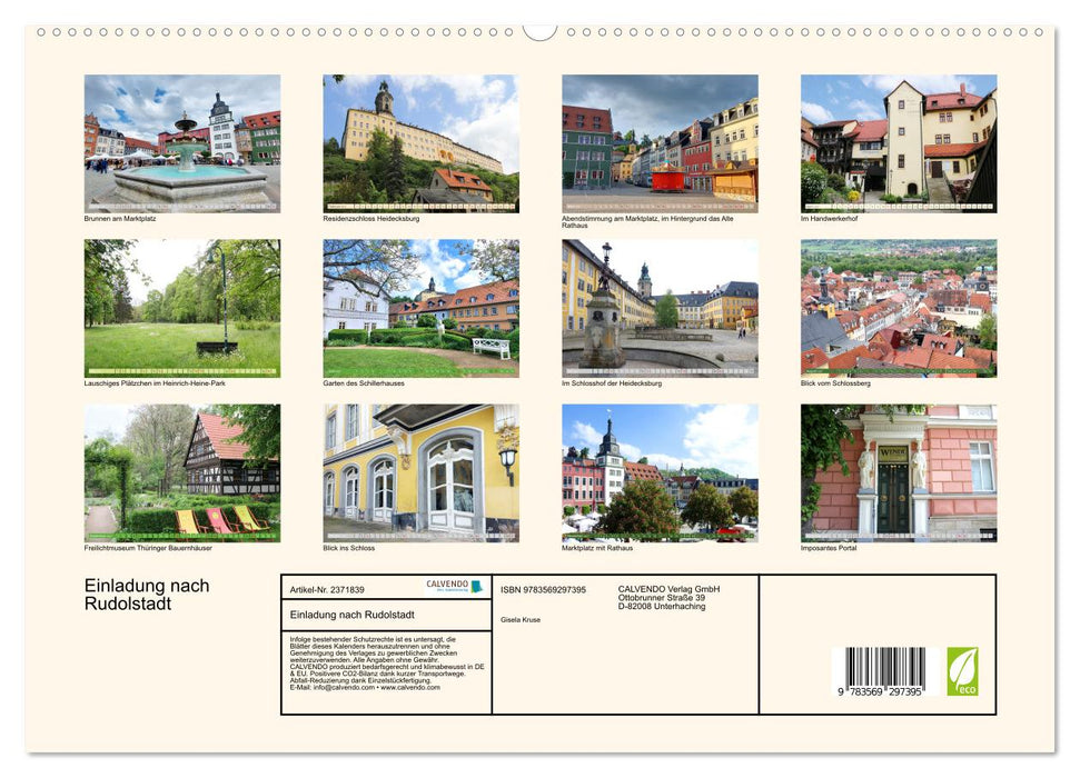 Einladung nach Rudolstadt (CALVENDO Premium Wandkalender 2027)