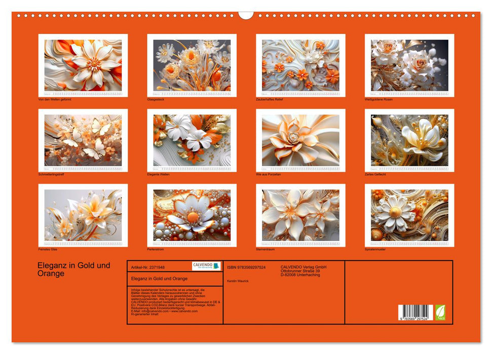 Eleganz in Gold und Orange (CALVENDO Wandkalender 2027)