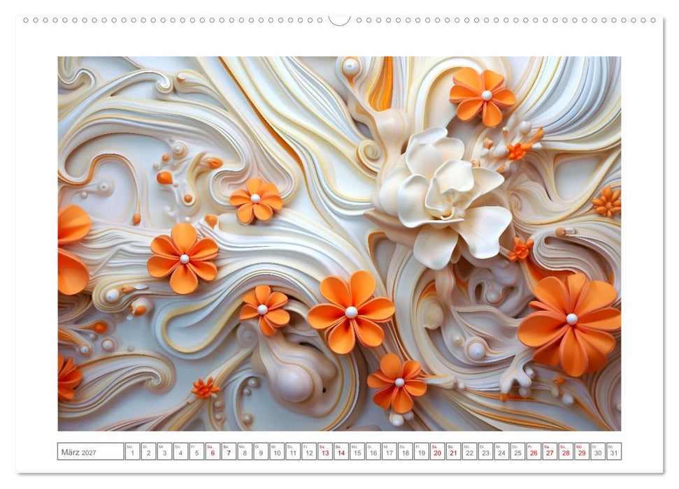 Eleganz in Gold und Orange (CALVENDO Wandkalender 2027)