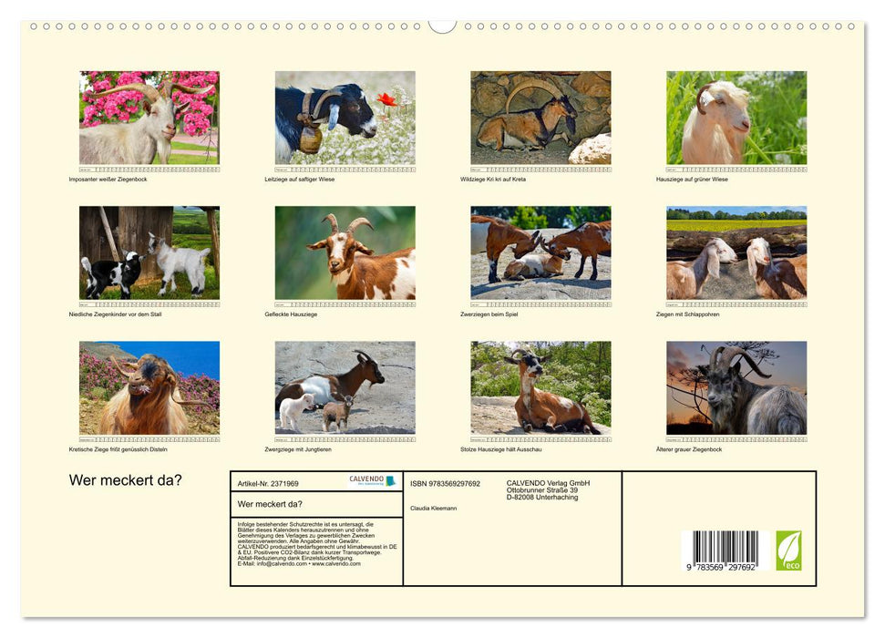 Wer meckert da? (CALVENDO Premium Wandkalender 2027)