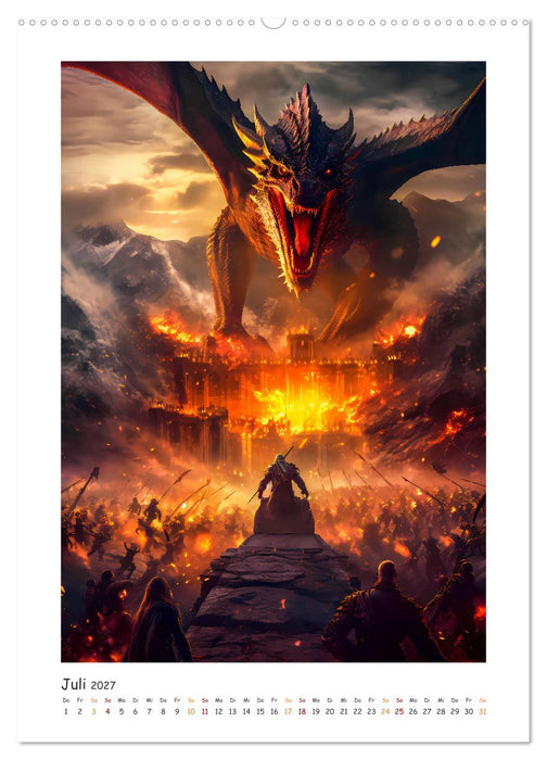Die Drachenschlacht (CALVENDO Premium Wandkalender 2027)