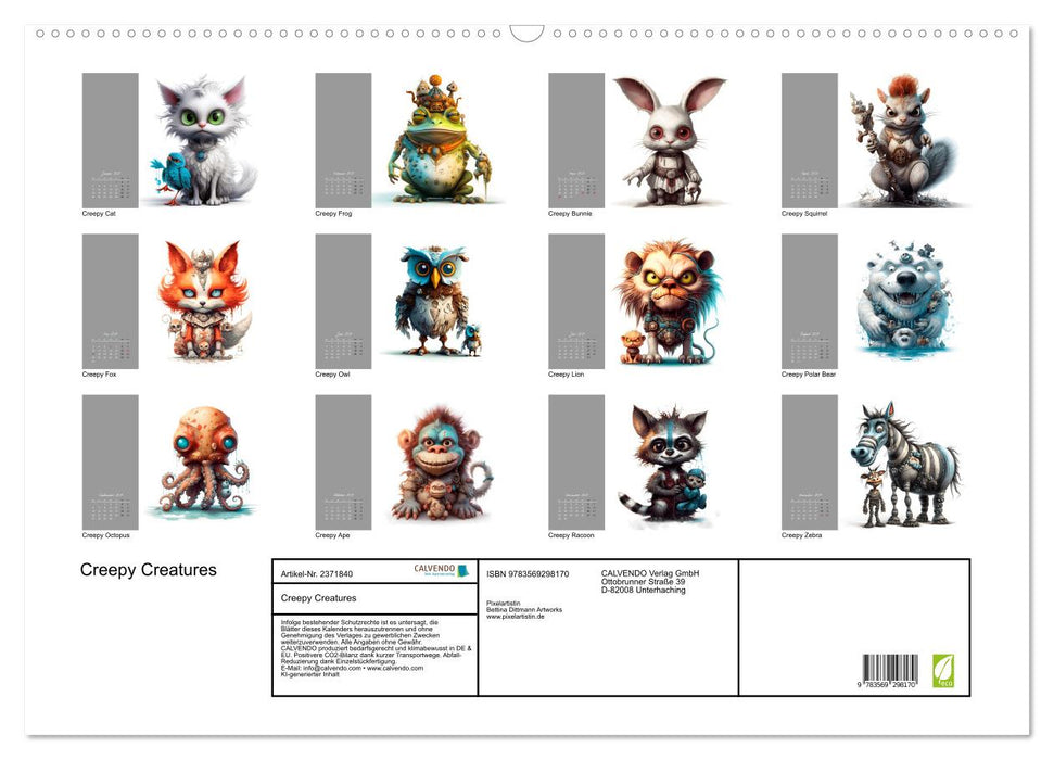 Creepy Creatures (CALVENDO Wandkalender 2027)