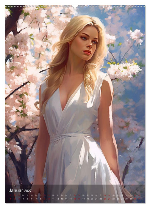 Elegant mit langem Haar (CALVENDO Premium Wandkalender 2027)