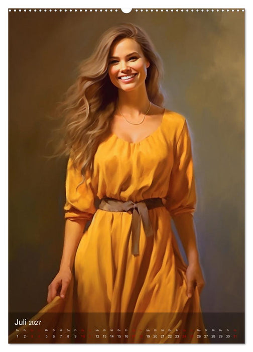 Elegant mit langem Haar (CALVENDO Premium Wandkalender 2027)
