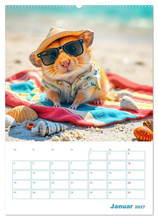 Holiday Hamster - Urlaubsfeeling pur mit sonnigen KI Hamstern (CALVENDO Wandkalender 2027)