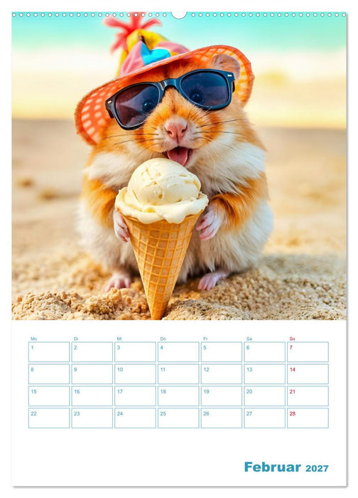 Holiday Hamster - Urlaubsfeeling pur mit sonnigen KI Hamstern (CALVENDO Wandkalender 2027)