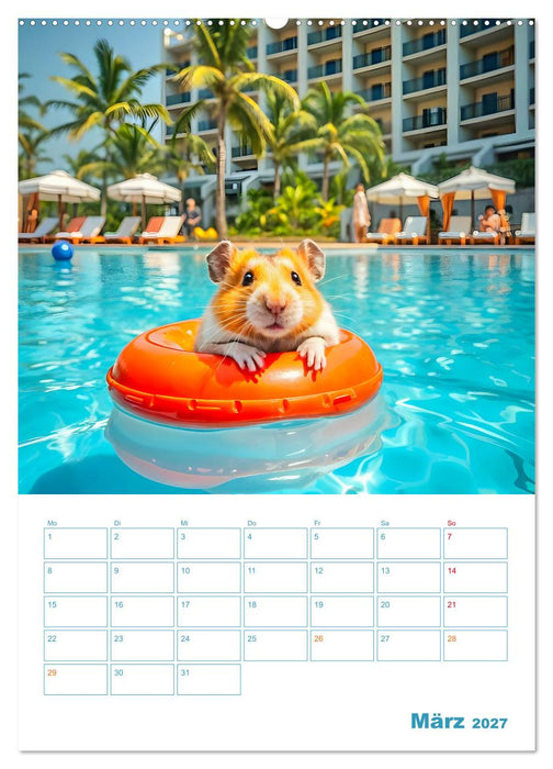 Holiday Hamster - Urlaubsfeeling pur mit sonnigen KI Hamstern (CALVENDO Wandkalender 2027)