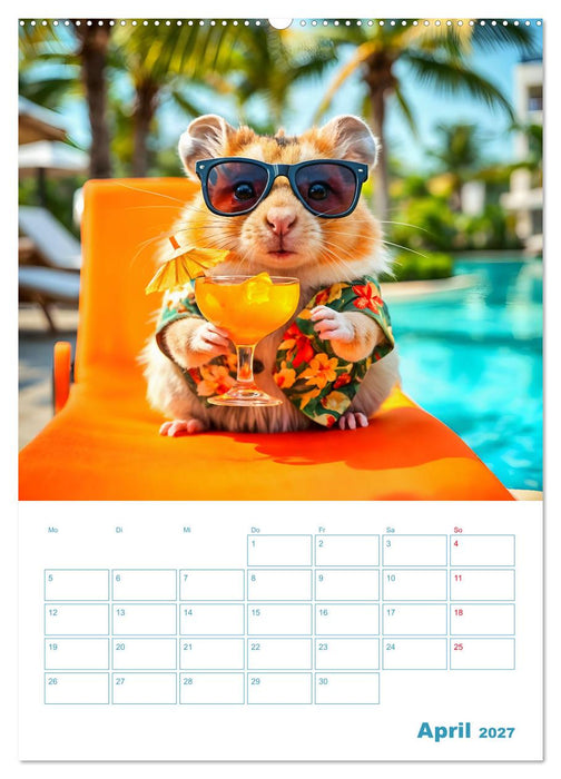 Holiday Hamster - Urlaubsfeeling pur mit sonnigen KI Hamstern (CALVENDO Wandkalender 2027)